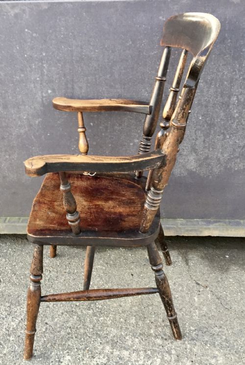 VICTORIAN ELM AND BEECH WINDSOR ARM CHAIR - ADDITIONAL PHOTO 8