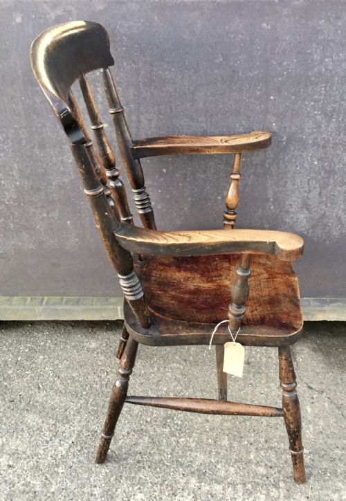 VICTORIAN ELM AND BEECH WINDSOR ARM CHAIR - ADDITIONAL PHOTO 9