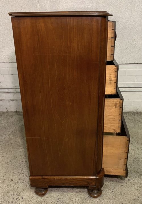 VICTORIAN MAHOGANY CHEST OF DRAWERS WITH ORIGINAL KNOBS - ADDITIONAL PHOTO 5
