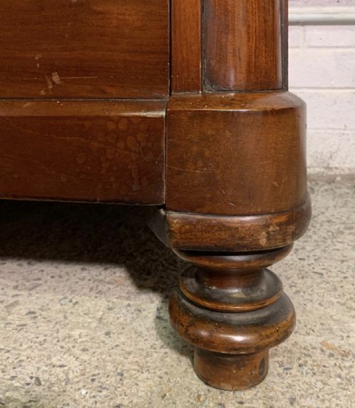 VICTORIAN MAHOGANY CHEST OF DRAWERS WITH ORIGINAL KNOBS - ADDITIONAL PHOTO 6