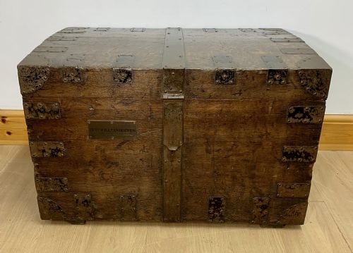 19TH CENTURY OAK METAL BOUND SILVER CHEST - ADDITIONAL PHOTO 1