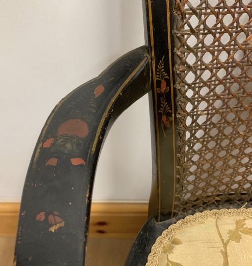 A PAIR OF ENGLISH CHINOISERIE AND JAPANNED LACQUERED ARM CHAIRS - ADDITIONAL PHOTO 5