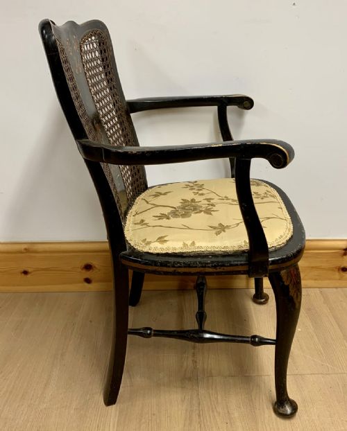 A PAIR OF ENGLISH CHINOISERIE AND JAPANNED LACQUERED ARM CHAIRS - ADDITIONAL PHOTO 11