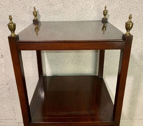 VICTORIAN MAHOGANY WHATNOT WITH BOXWOOD AND EBONY INLAYS - ADDITIONAL PHOTO 2