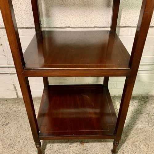 VICTORIAN MAHOGANY WHATNOT WITH BOXWOOD AND EBONY INLAYS - ADDITIONAL PHOTO 5