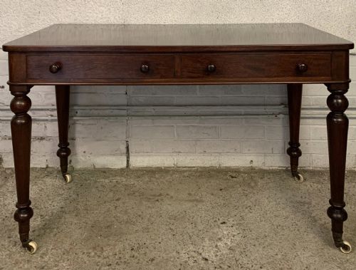 VICTORIAN MAHOGANY WRITING TABLE WITH 2 DRAWERS - ADDITIONAL PHOTO 1
