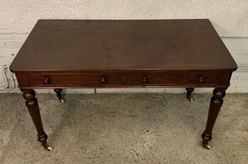 VICTORIAN MAHOGANY WRITING TABLE WITH 2 DRAWERS - ADDITIONAL PHOTO 2