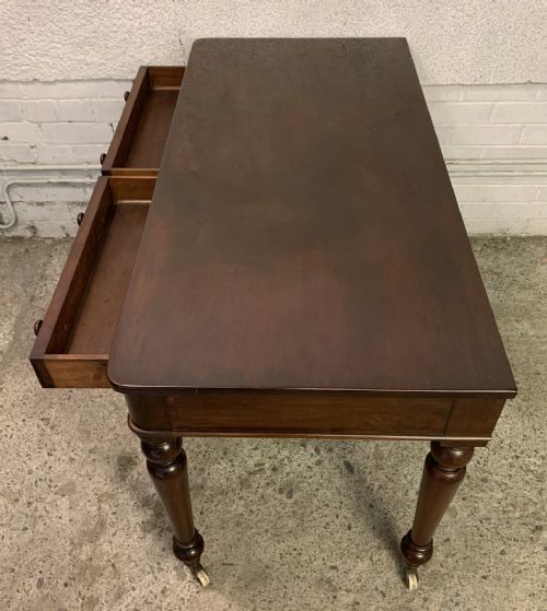 VICTORIAN MAHOGANY WRITING TABLE WITH 2 DRAWERS - ADDITIONAL PHOTO 3