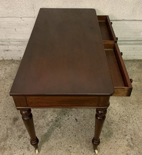 VICTORIAN MAHOGANY WRITING TABLE WITH 2 DRAWERS - ADDITIONAL PHOTO 4