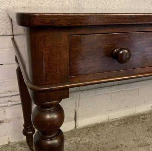 VICTORIAN MAHOGANY WRITING TABLE WITH 2 DRAWERS - ADDITIONAL PHOTO 5