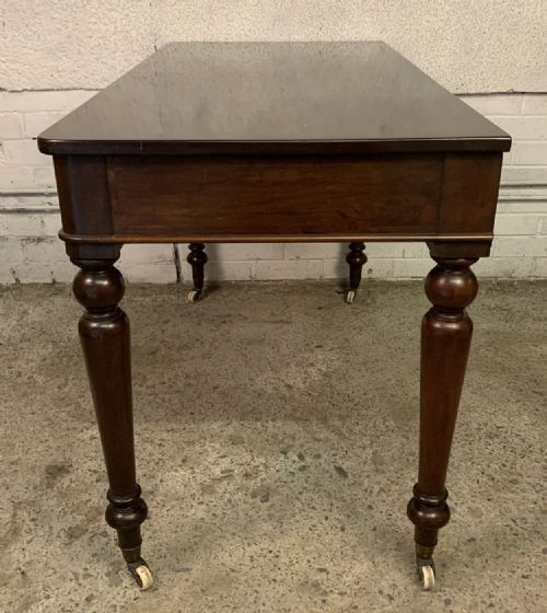 VICTORIAN MAHOGANY WRITING TABLE WITH 2 DRAWERS - ADDITIONAL PHOTO 9