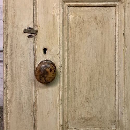 19TH CENTURY PAINTED PINE 2 DOOR LARDER CUPBOARD - ADDITIONAL PHOTO 6