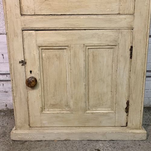 19TH CENTURY PAINTED PINE 2 DOOR LARDER CUPBOARD - ADDITIONAL PHOTO 8