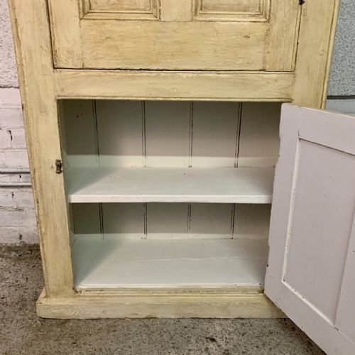 19TH CENTURY PAINTED PINE 2 DOOR LARDER CUPBOARD - ADDITIONAL PHOTO 9