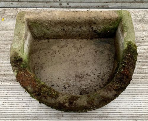 19TH CENTURY HAND CARVED SANDSTONE D END TROUGH - ADDITIONAL PHOTO 2