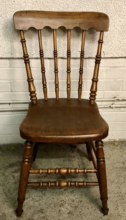 SET OF 4 VICTORIAN WINDSOR SPINDLE BACK KITCHEN CHAIRS - ADDITIONAL PHOTO 2