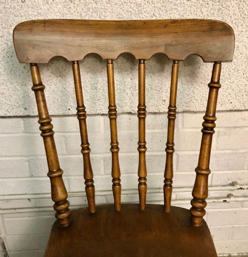 SET OF 4 VICTORIAN WINDSOR SPINDLE BACK KITCHEN CHAIRS - ADDITIONAL PHOTO 3