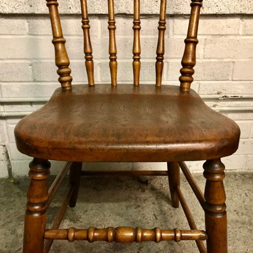 SET OF 4 VICTORIAN WINDSOR SPINDLE BACK KITCHEN CHAIRS - ADDITIONAL PHOTO 5