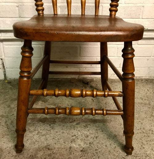 SET OF 4 VICTORIAN WINDSOR SPINDLE BACK KITCHEN CHAIRS - ADDITIONAL PHOTO 6