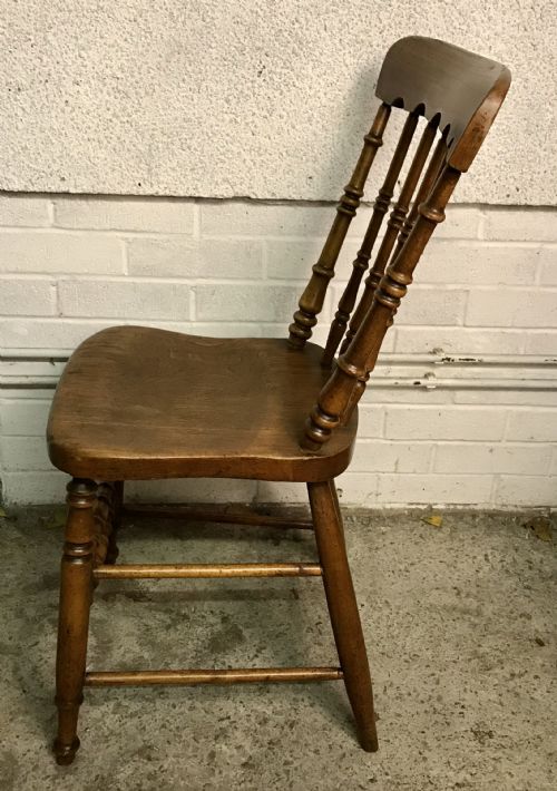 SET OF 4 VICTORIAN WINDSOR SPINDLE BACK KITCHEN CHAIRS - ADDITIONAL PHOTO 7