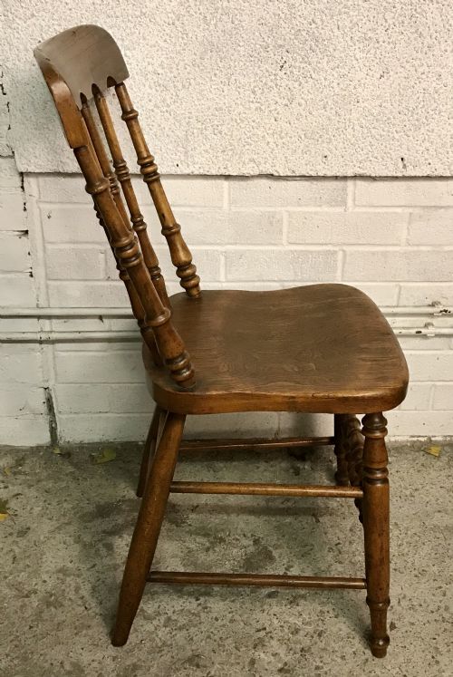 SET OF 4 VICTORIAN WINDSOR SPINDLE BACK KITCHEN CHAIRS - ADDITIONAL PHOTO 8