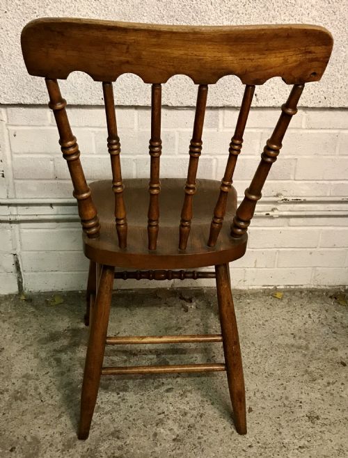 SET OF 4 VICTORIAN WINDSOR SPINDLE BACK KITCHEN CHAIRS - ADDITIONAL PHOTO 9