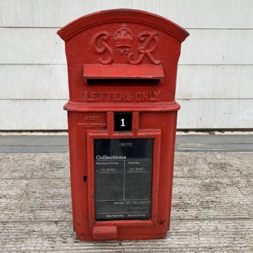 an original george vi 1938 pole mounted post box with a domed top - CATEGORY: ANTIQUE BOXES - DATED 1930