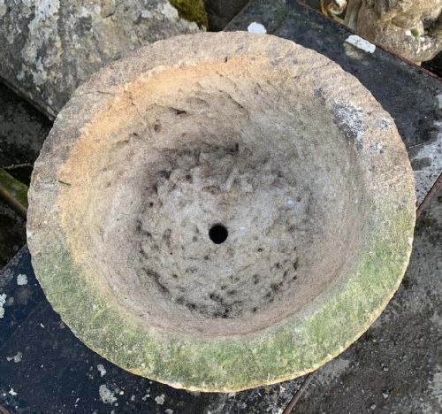 19TH CENTURY HAND CARVED STONE POT PROBABLY COTSWOLD STONE - ADDITIONAL PHOTO 3