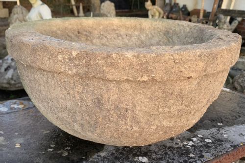 19TH CENTURY HAND CARVED STONE POT PROBABLY COTSWOLD STONE - ADDITIONAL PHOTO 4