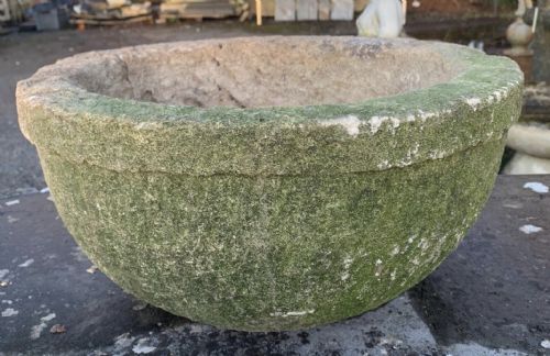 19TH CENTURY HAND CARVED STONE POT PROBABLY COTSWOLD STONE - ADDITIONAL PHOTO 6