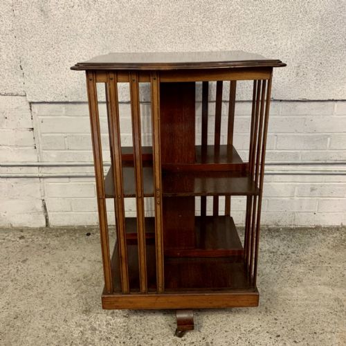 edwardian mahogany revolving bookcase - CATEGORY: ANTIQUE BOOKCASES - DATED EDWARDIAN