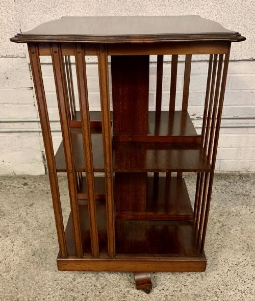 EDWARDIAN MAHOGANY REVOLVING BOOKCASE - ADDITIONAL PHOTO 3