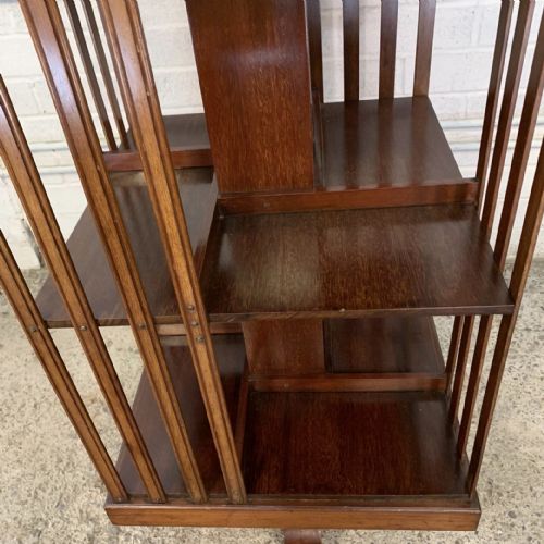 EDWARDIAN MAHOGANY REVOLVING BOOKCASE - ADDITIONAL PHOTO 5