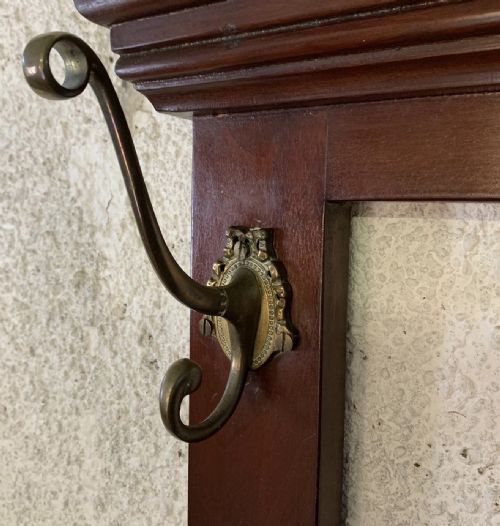 VICTORIAN MAHOGANY HALL STAND WITH ORIGINAL BRASS KNOBS - ADDITIONAL PHOTO 2