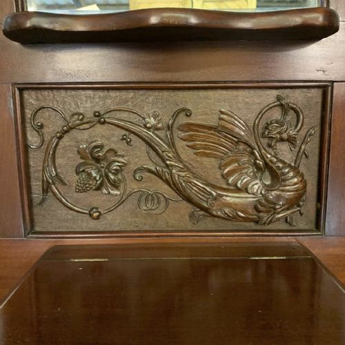 VICTORIAN MAHOGANY HALL STAND WITH ORIGINAL BRASS KNOBS - ADDITIONAL PHOTO 6