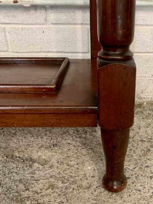 VICTORIAN MAHOGANY HALL STAND WITH ORIGINAL BRASS KNOBS - ADDITIONAL PHOTO 8