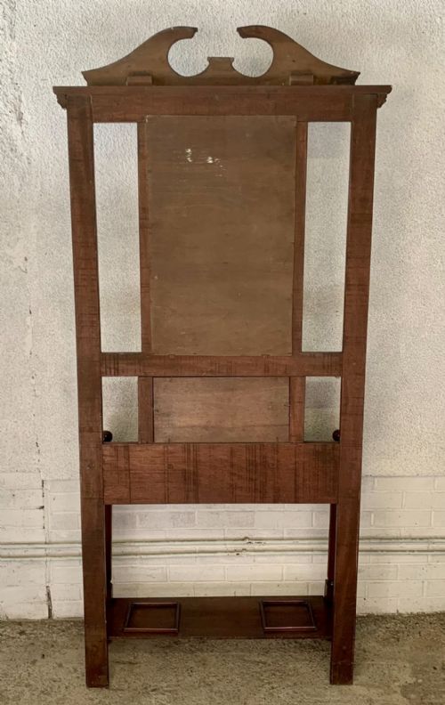 VICTORIAN MAHOGANY HALL STAND WITH ORIGINAL BRASS KNOBS - ADDITIONAL PHOTO 16