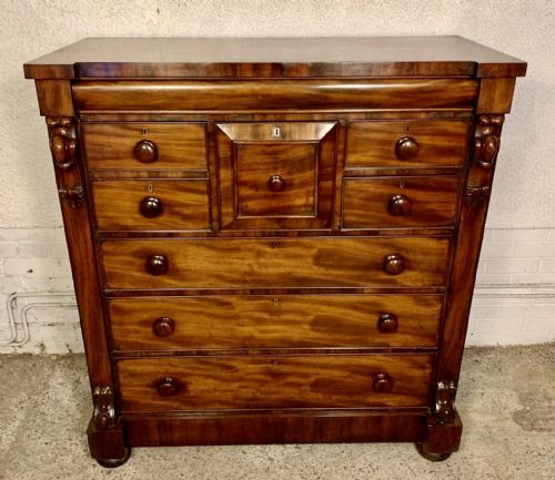 victorian mahogany scottish chest of 7 drawers complete with original turned knobs - CATEGORY: ANTIQUE CHEST OF DRAWERS - DATED VICTORIAN
