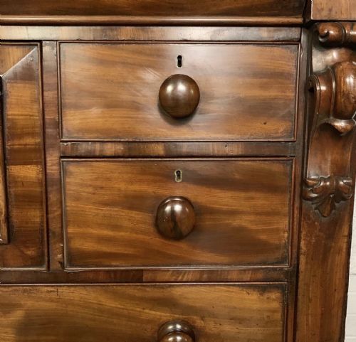 VICTORIAN MAHOGANY SCOTTISH CHEST OF 7 DRAWERS COMPLETE WITH ORIGINAL TURNED KNOBS - ADDITIONAL PHOTO 7