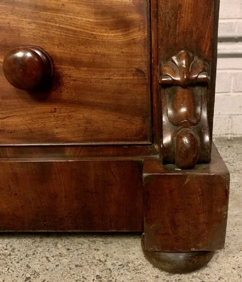 VICTORIAN MAHOGANY SCOTTISH CHEST OF 7 DRAWERS COMPLETE WITH ORIGINAL TURNED KNOBS - ADDITIONAL PHOTO 8