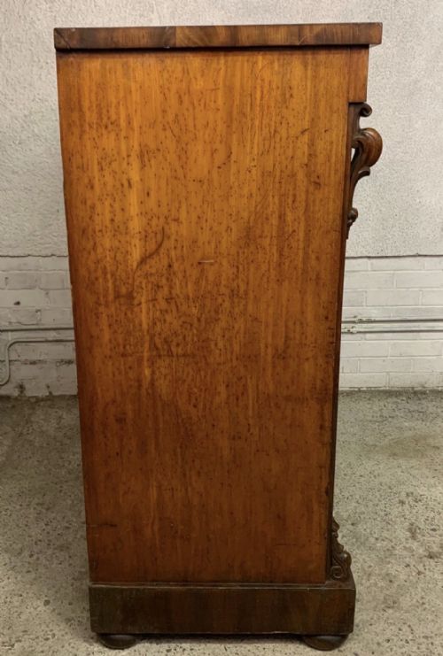 VICTORIAN MAHOGANY SCOTTISH CHEST OF 7 DRAWERS COMPLETE WITH ORIGINAL TURNED KNOBS - ADDITIONAL PHOTO 13