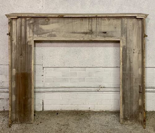 VICTORIAN PINE AND WALNUT FIRE SURROUND WITH GESSO DETAILS AND TWIN COLUMNS - ADDITIONAL PHOTO 11