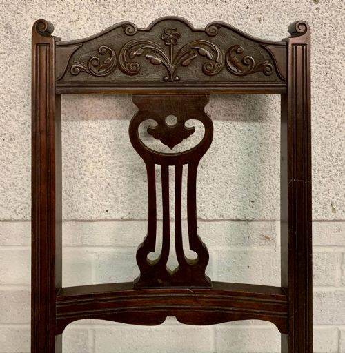 SET OF 6 EDWARDIAN MAHOGANY DINING CHAIRS WITH REUPHOLSTERED LIBERTY PATTERN SEATS - ADDITIONAL PHOTO 3