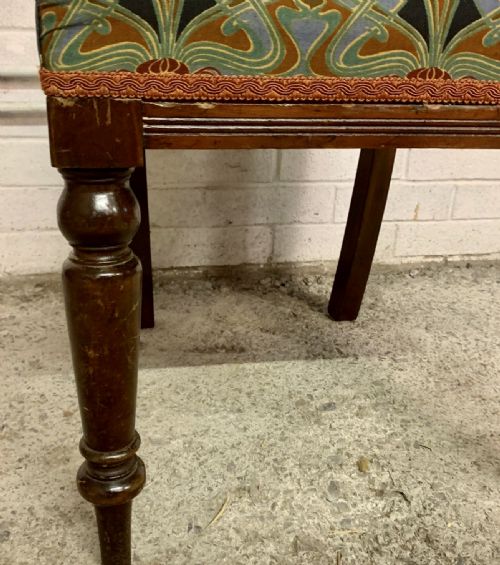 SET OF 6 EDWARDIAN MAHOGANY DINING CHAIRS WITH REUPHOLSTERED LIBERTY PATTERN SEATS - ADDITIONAL PHOTO 5