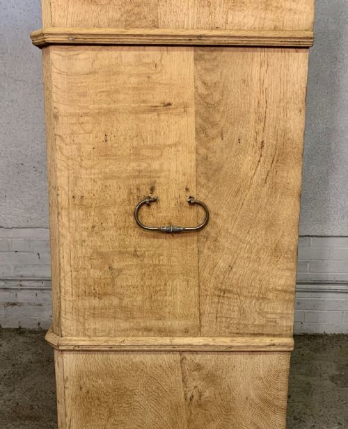 CIRCA 1900 OAK CAMPAIGN CUPBOARD IN 3 SEPARATE UNITS EACH WITH HANDLES LOCKS AND A KEY - ADDITIONAL PHOTO 12