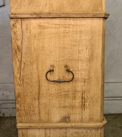 CIRCA 1900 OAK CAMPAIGN CUPBOARD IN 3 SEPARATE UNITS EACH WITH HANDLES LOCKS AND A KEY - ADDITIONAL PHOTO 17