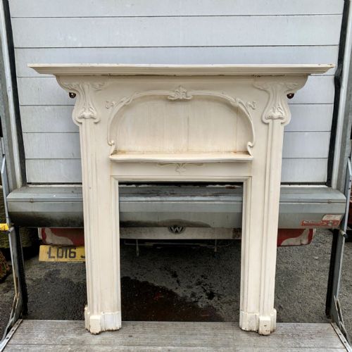 19th century art nouveau cast iron fire surround - CATEGORY: ANTIQUE FIREPLACES - DATED 19TH CENTURY
