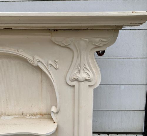 19TH CENTURY ART NOUVEAU CAST IRON FIRE SURROUND - ADDITIONAL PHOTO 2