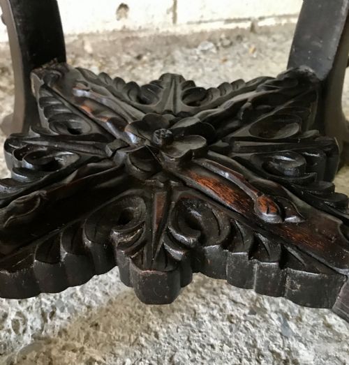 LATE 19TH CENTURY CHINESE CARVED HARDWOOD PLANT STAND WITH MARBLE INSET TO TOP - ADDITIONAL PHOTO 7