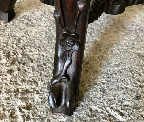 LATE 19TH CENTURY CHINESE CARVED HARDWOOD PLANT STAND WITH MARBLE INSET TO TOP - ADDITIONAL PHOTO 8